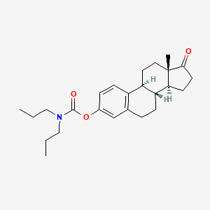 molecular formula C25H35NO3 B1675592 [(8R,9S,13S,14S)-13-methyl-17-oxo-7,8,9,11,12,14,15,16-octahydro-6H-cyclopenta[a]phenanthren-3-yl] N,N-dipropylcarbamate CAS No. 143982-31-4