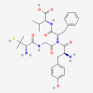 molecular formula C30H41N5O7S B1675595 (2R)-2-[[(2S)-2-[[(2S)-2-amino-3-(4-hydroxyphenyl)propanoyl]-[2-[[(2S)-2-amino-3-methyl-3-sulfanylbutanoyl]amino]acetyl]amino]-3-phenylpropanoyl]amino]-3-methylbutanoic acid CAS No. 105496-35-3