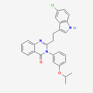 B1675601 2-[2-(5-Chloro-1H-indol-3-yl)ethyl]-3-[3-(1-methylethoxy)phenyl]-4(3H)-quinazolinone CAS No. 139543-40-1