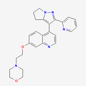 B1675609 4-(2-((4-(2-(Pyridin-2-yl)-5,6-dihydro-4H-pyrrolo[1,2-b]pyrazol-3-yl)quinolin-7-yl)oxy)ethyl)morpholine CAS No. 700874-71-1