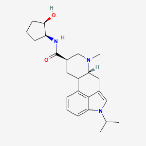 B1675612 Ergoline-8-carboxamide, N-(2-hydroxycyclopentyl)-6-methyl-1-(1-methylethyl)-, (8beta(1S,2R))- CAS No. 137328-52-0