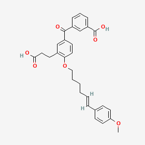B1675621 5-(3-Carboxybenzoyl)-2-((6-(4-methoxyphenyl)-5-hexenyl)oxy)benzenepropanoic acid CAS No. 117423-74-2