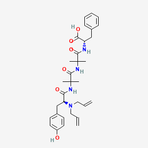 molecular formula C32H42N4O6 B1675650 L-Phenylalanine, N-(N-(N-(N,N-di-2-propenyl-L-tyrosyl)-2-methylalanyl)-2-methylalanyl)- CAS No. 105027-75-6