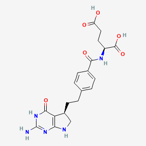 molecular formula C20H23N5O6 B1675652 (2S)-2-[[4-[2-[(5R)-2-amino-4-oxo-1,5,6,7-tetrahydropyrrolo[2,3-d]pyrimidin-5-yl]ethyl]benzoyl]amino]pentanedioic acid CAS No. 152920-47-3