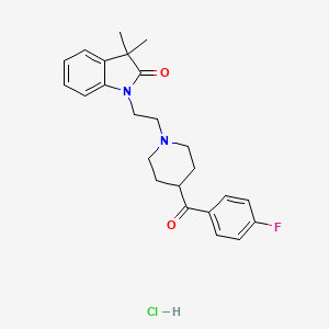 molecular formula C24H28ClFN2O2 B1675665 1-(2-(4-(4-Fluorobenzoyl)piperidin-1-yl)ethyl)-3,3-dimethylindolin-2-one hydrochloride CAS No. 192927-92-7