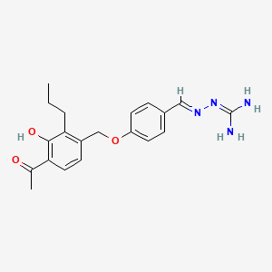 molecular formula C20H24N4O3 B1675667 2-[(E)-[4-[(4-acetyl-3-hydroxy-2-propylphenyl)methoxy]phenyl]methylideneamino]guanidine CAS No. 182633-54-1