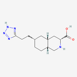 molecular formula C13H21N5O2 B1675671 3-Isoquinolinecarboxylic acid, decahydro-6-(2-(1H-tetrazol-5-yl)ethyl)-, (3R,4aR,6R,8aR)-rel- CAS No. 177314-99-7