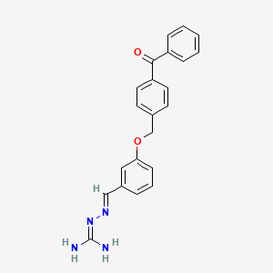 molecular formula C22H20N4O2 B1675674 2-[(E)-[3-[(4-benzoylphenyl)methoxy]phenyl]methylideneamino]guanidine CAS No. 182633-62-1