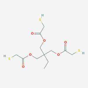molecular formula C12H20O6S3 B167568 乙酸，巯基-，2-乙基-2-[[（巯基乙酰）氧基]甲基]-1,3-丙二醇酯 CAS No. 10193-96-1