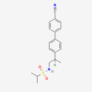 molecular formula C19H22N2O2S B1675693 N-(2-(4'-氰基-[1,1'-联苯]-4-基)丙基)丙烷-2-磺酰胺 CAS No. 211311-95-4