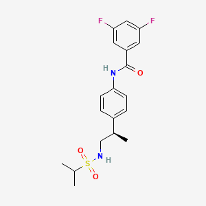 molecular formula C19H22F2N2O3S B1675698 (R)-3,5-二氟-N-(4-(1-(1-甲基乙基磺酰胺)丙-2-基)苯基)苯甲酰胺 CAS No. 376594-67-1