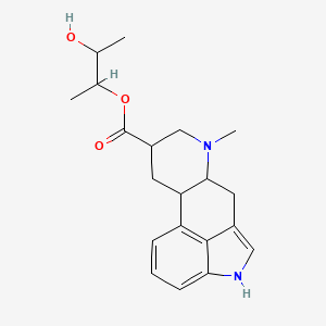 B1675719 3-Hydroxybutan-2-yl 6-methyl-6,11-diazatetracyclo[7.6.1.0^{2,7}.0^{12,16}]hexadeca-1(16),9,12,14-tetraene-4-carboxylate CAS No. 148966-66-9