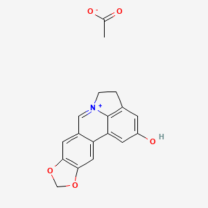 molecular formula C18H15NO5 B1675729 Lycobetaine acetate CAS No. 61221-41-8