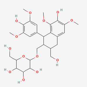 molecular formula C28H38O13 B1675748 (+)-连翘脂醇-3-α-O-β-D-吡喃葡萄糖苷 CAS No. 87585-32-8