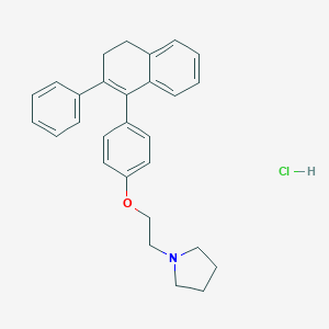 molecular formula C28H30ClNO B167575 1-(2-(p-(2-Phenyl-3,4-dihydro-1-naphthyl)phenoxy)ethyl)pyrrolidine hydrochloride CAS No. 10090-61-6