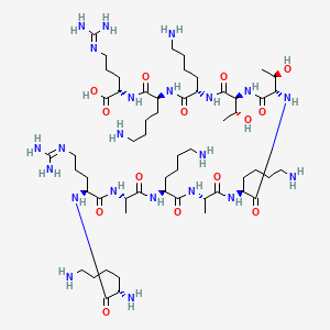 molecular formula C56H110N22O14 B1675751 Lysyl-arginyl-alanyl-lysyl-alanyl-lysyl-threonyl-threonyl-lysyl-lysyl-arginine CAS No. 118675-77-7