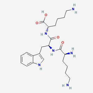 molecular formula C23H36N6O4 B1675819 L-赖氨酸，N(2)-(N-L-赖氨酰-L-色氨酰)- CAS No. 38579-27-0