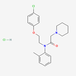 B1675837 N-(2-(p-Chlorophenoxy)ethyl)-N-(o-tolyl)-1-piperidineacetamide hydrochloride CAS No. 55566-03-5