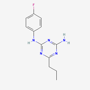 molecular formula C12H14FN5 B1675838 1,3,5-Triazine-2,4-diamine, N-(4-fluorophenyl)-6-propyl- CAS No. 36924-82-0