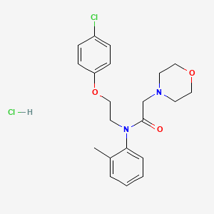 B1675839 N-(2-(p-Chlorophenoxy)ethyl)-N-(o-tolyl)-4-morpholineacetamide hydrochloride CAS No. 55566-04-6