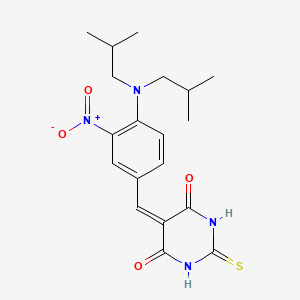 molecular formula C19H24N4O4S B1675842 5-[4-(diisobutylamino)-3-nitrobenzylidene]-2-thioxodihydro-4,6(1H,5H)-pyrimidinedione CAS No. 312271-03-7