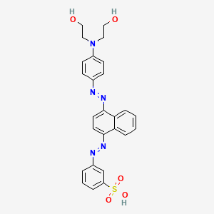 molecular formula C26H25N5O5S B1675850 m-((4-((4-(Bis(2-hydroxyethyl)amino)phenyl)azo)-1-naphthyl)azo)benzenesulphonic acid CAS No. 58764-34-4