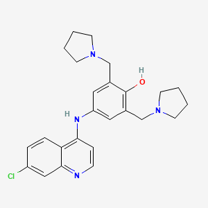 molecular formula C25H29ClN4O B1675854 4-[(7-Chloroquinolin-4-yl)amino]-2,6-bis(pyrrolidin-1-ylmethyl)phenol CAS No. 5201-88-7