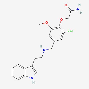 molecular formula C20H22ClN3O3 B1675858 2-[2-chloro-4-({[2-(1H-indol-3-yl)ethyl]amino}methyl)-6-methoxyphenoxy]acetamide CAS No. 774551-07-4
