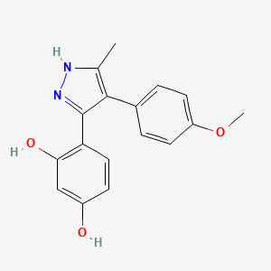 molecular formula C17H16N2O3 B1675859 4-[4-(4-methoxyphenyl)-5-methyl-1H-pyrazol-3-yl]benzene-1,3-diol CAS No. 394237-61-7