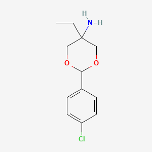 molecular formula C12H16ClNO2 B1675991 m-DIOXAN-5-AMINE, 2-(p-CHLOROPHENYL)-5-ETHYL- CAS No. 73987-06-1