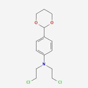 B1675998 m-DIOXANE, 2-(p-BIS(2-(CHLOROETHYL)AMINO)PHENYL)- CAS No. 10549-94-7