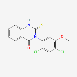 molecular formula C15H10Cl2N2O2S B1676016 3-(2,4-二氯-5-甲氧基苯基)-2-硫代-4(3H)-喹唑啉酮 CAS No. 338967-87-6