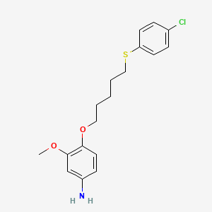 B1676036 m-ANISIDINE, 4-((5-((p-CHLOROPHENYL)THIO)PENTYL)OXY)- CAS No. 108240-29-5