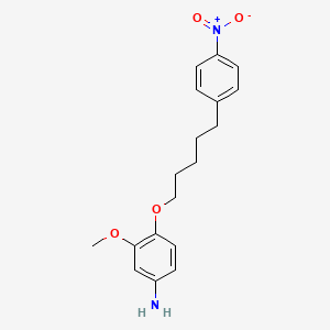 molecular formula C18H22N2O4 B1676041 m-Anisidine, 4-((5-(p-nitrophenyl)pentyl)oxy)- CAS No. 13123-84-7