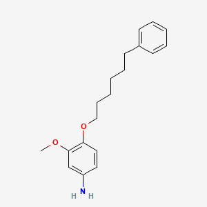 molecular formula C19H25NO2 B1676043 m-ANISIDINE, 4-((6-PHENYLHEXYL)OXY)- CAS No. 15382-76-0
