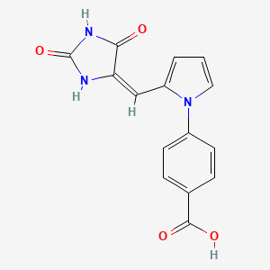 molecular formula C15H11N3O4 B1676082 4-[2-[(E)-(2,5-dioxoimidazolidin-4-ylidene)methyl]pyrrol-1-yl]benzoic acid CAS No. 577962-95-9