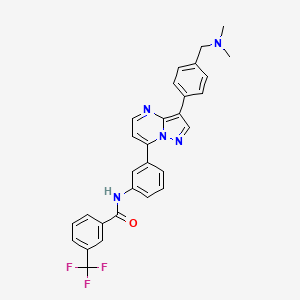 molecular formula C29H24F3N5O B1676087 N-[3-(3-{4-[(二甲氨基)甲基]苯基}吡唑并[1,5-a]嘧啶-7-基)苯基]-3-(三氟甲基)苯甲酰胺 CAS No. 950736-05-7