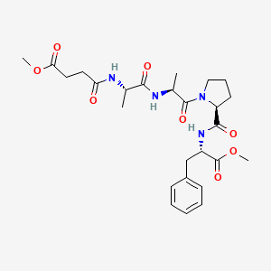 B1676112 methyl 4-[[(2S)-1-[[(2S)-1-[(2S)-2-[[(2S)-1-methoxy-1-oxo-3-phenylpropan-2-yl]carbamoyl]pyrrolidin-1-yl]-1-oxopropan-2-yl]amino]-1-oxopropan-2-yl]amino]-4-oxobutanoate CAS No. 131374-22-6