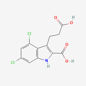 molecular formula C12H9Cl2NO4 B1676114 3-(2-carboxyethyl)-4,6-dichloro-1H-indole-2-carboxylic acid CAS No. 130798-51-5