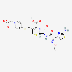 molecular formula C22H22N6O7S3 B1676120 (6R,7R)-7-[[(2Z)-2-(2-amino-1,3-thiazol-4-yl)-2-ethoxyiminoacetyl]amino]-3-[[1-(carboxymethyl)pyridin-1-ium-4-yl]sulfanylmethyl]-8-oxo-5-thia-1-azabicyclo[4.2.0]oct-2-ene-2-carboxylate CAS No. 106061-25-0
