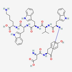 B1676196 L-aspartyl-L-tyrosyl-D-tryptophyl-L-valyl-D-tryptophyl-D-tryptophyl-L-lysine CAS No. 146345-90-6