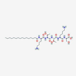 molecular formula C39H75N7O10 B1676217 L-丝氨酸，N2-(1-氧代十六烷基)-L-赖氨酰-L-苏氨酰-L-苏氨酰-L-赖氨酰- CAS No. 214047-00-4