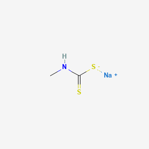 molecular formula C2H5NNaS2+ B1676331 Metam-sodium CAS No. 137-42-8