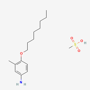 molecular formula C16H29NO4S B1676365 Methanesulfonic acid, compd. with 4-(octyloxy)-m-toluidine (7CI) CAS No. 5896-89-9