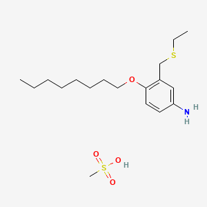 molecular formula C18H33NO4S2 B1676366 Methanesulfonic acid, compd. with alpha-(ethylthio)-4-(octyloxy)-m-toluidine (7CI) CAS No. 5819-55-6