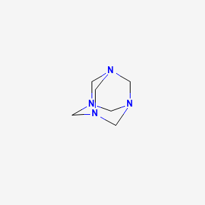 molecular formula C6H12N4 B1676377 六亚甲基四胺 CAS No. 100-97-0