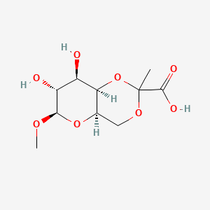 molecular formula C10H16O8 B1676426 (4aR,6R,7R,8R,8aR)-7,8-dihydroxy-6-methoxy-2-methyl-4,4a,6,7,8,8a-hexahydropyrano[3,2-d][1,3]dioxine-2-carboxylic acid CAS No. 92569-54-5