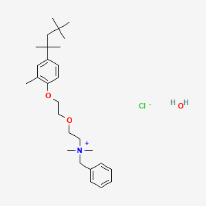 molecular formula C28H46ClNO3 B1676440 Benzyldimethyl(2-(2-((4-(1,1,3,3-tetramethylbutyl)-o-tolyl)oxy)ethoxy)ethyl)ammonium chloride monohydrate CAS No. 1320-44-1