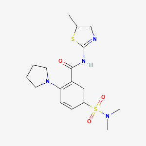 molecular formula C17H22N4O3S2 B1676660 5-(二甲基磺酰氨基)-N-(5-甲基-1,3-噻唑-2-基)-2-(吡咯烷-1-基)苯甲酰胺 CAS No. 790702-57-7
