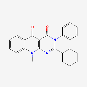 molecular formula C24H23N3O2 B1676675 2-cyclohexyl-10-methyl-3-phenylpyrimido[4,5-b]quinoline-4,5(3H,10H)-dione CAS No. 883958-36-9